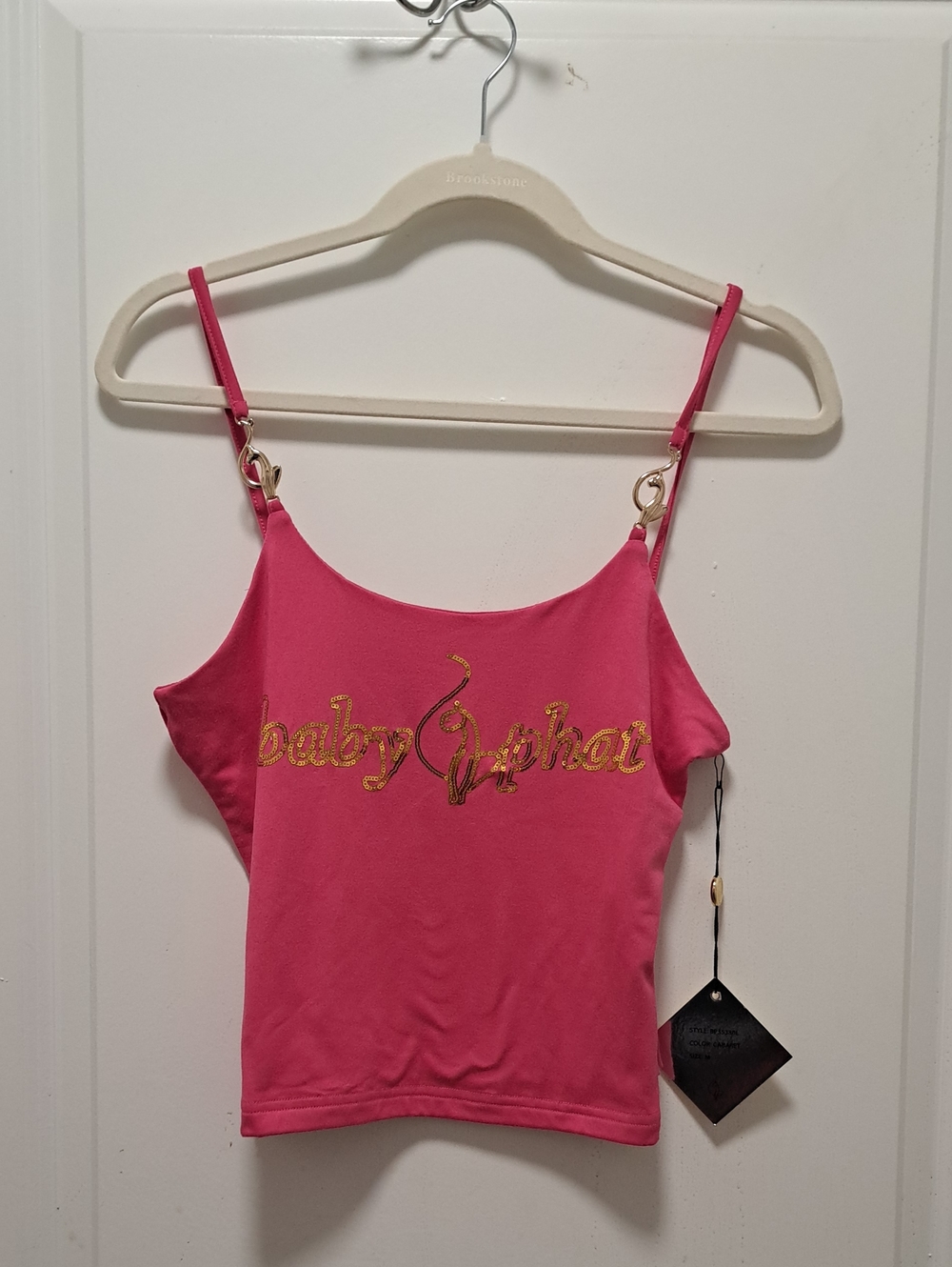 Baby Phat Hot Pink Cami with Gold Logo Embroidery